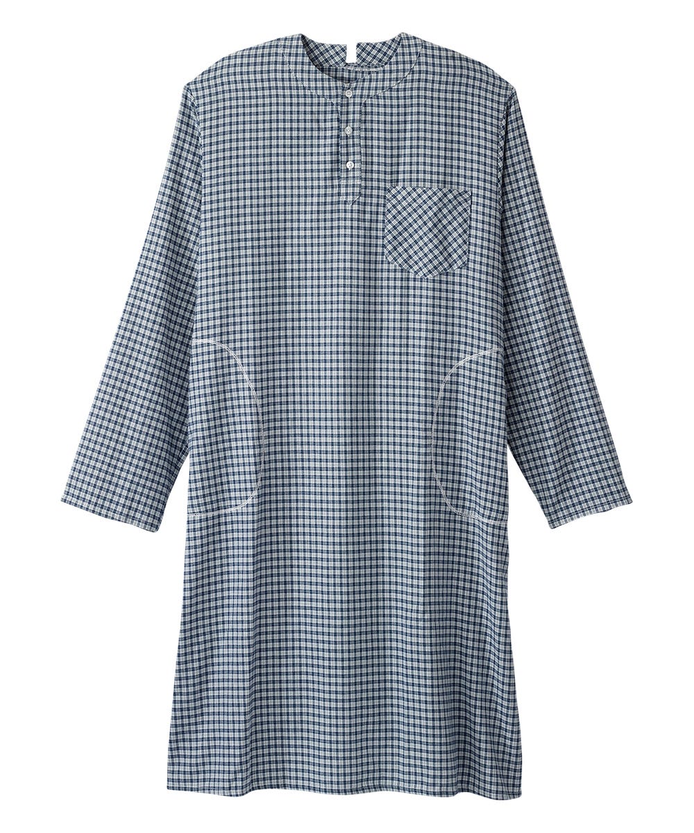 Men's Open Back No Peek Flannel Nightgown