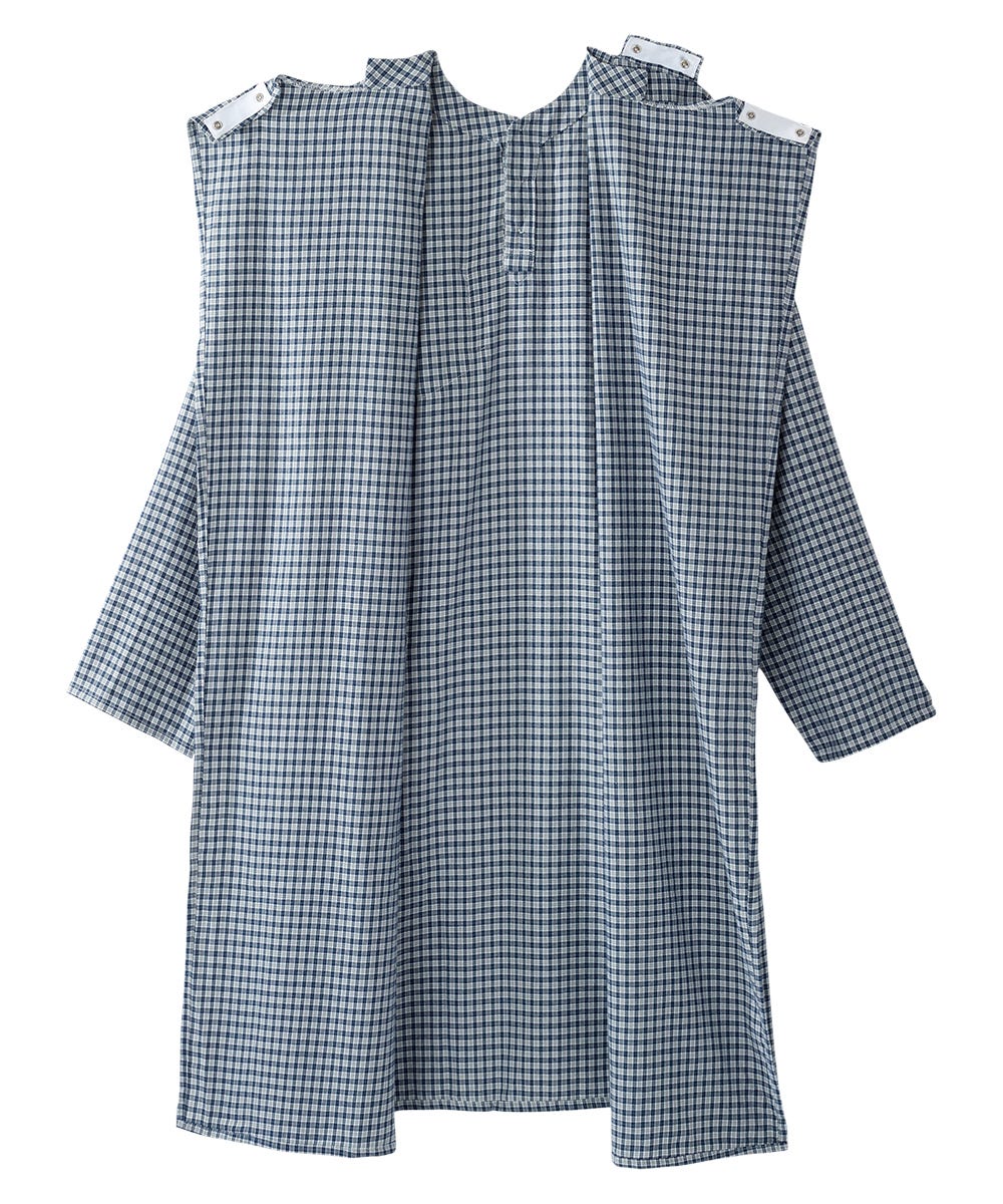 Men's Open Back No Peek Flannel Nightgown