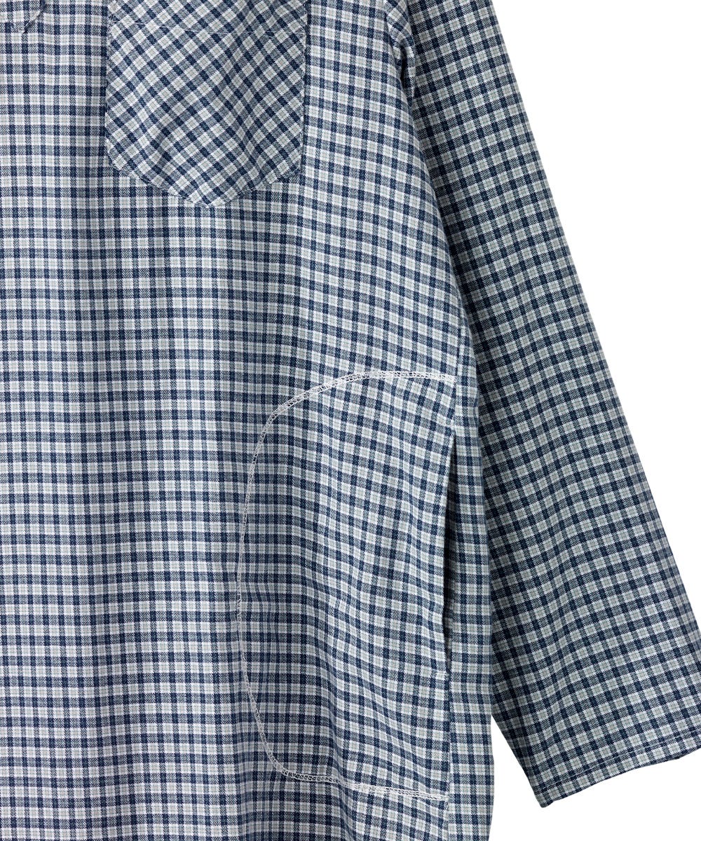 Men's Open Back No Peek Flannel Nightgown