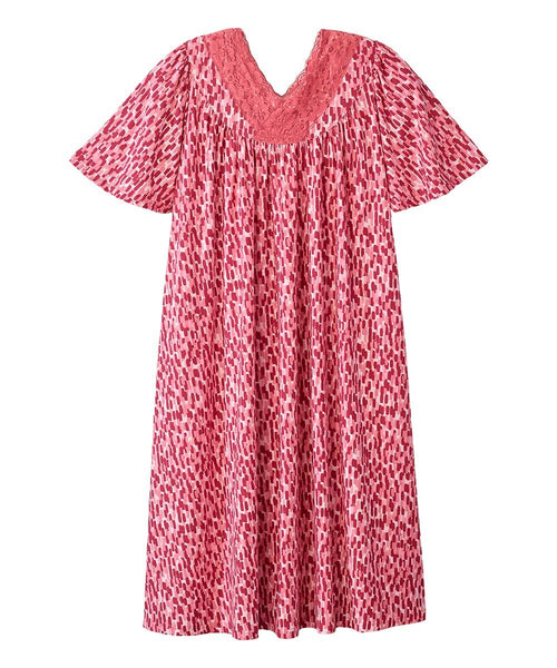 white christmas dresses Women’s Lace Yoke Adaptive Slip-On Muumuu Nightgown
