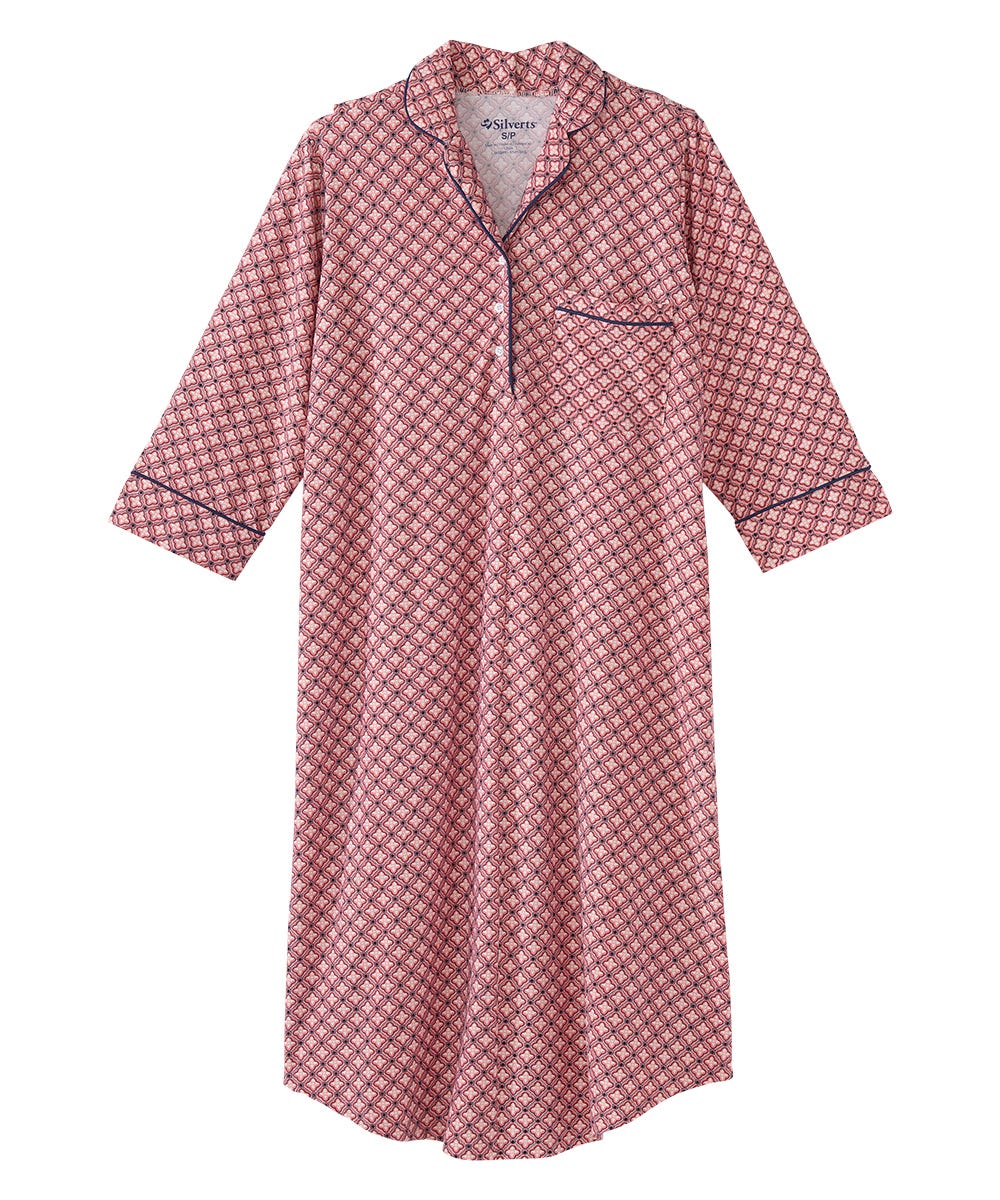 Women's Open Back Collared Nightgown