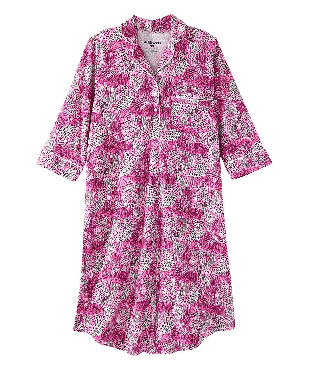 Women's Open Back Collared Nightgown