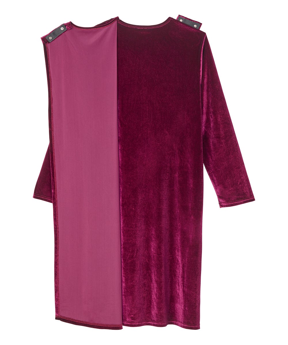 Women's Open Back Velvet Dress Wine