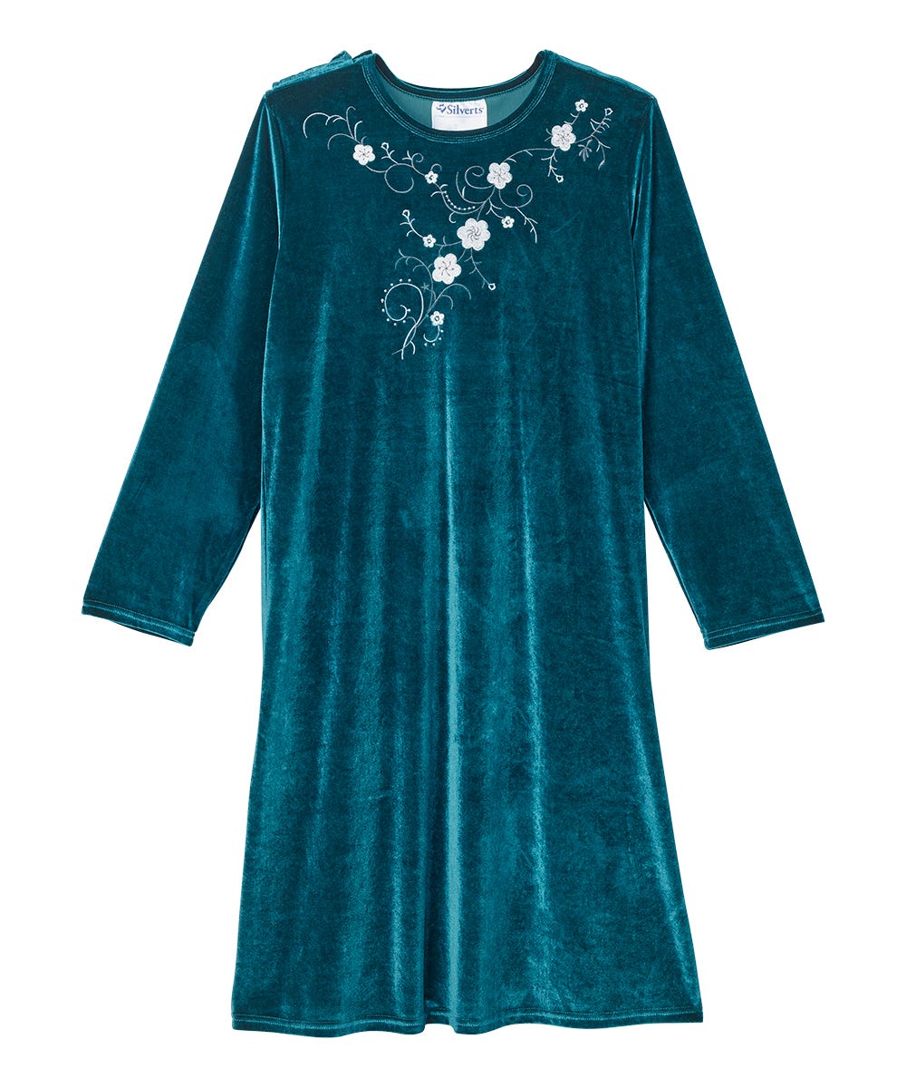 Silverts Women's Open Back Velvet Dress Caribbean Silverts Women's Open Back Velvet Dress Caribbean