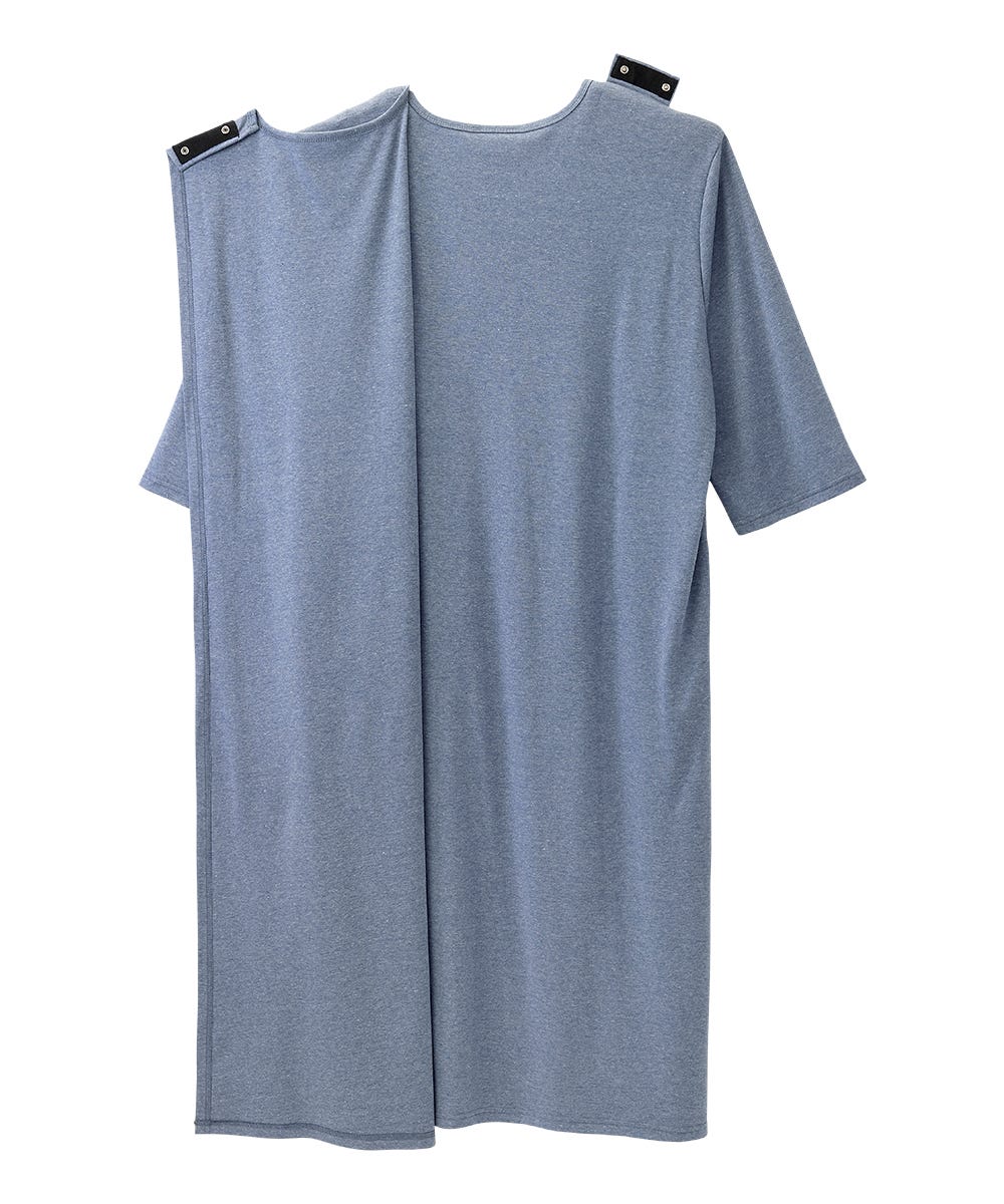 Men's Open Back Henley Nightgown