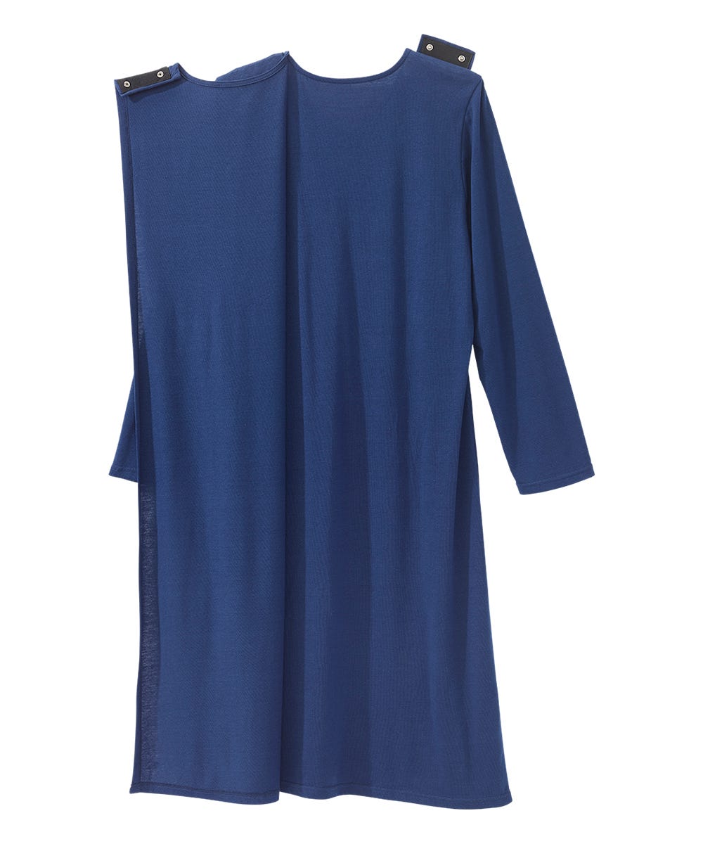 Women's Open Back Long Sleeve Lace Trim Nightgown