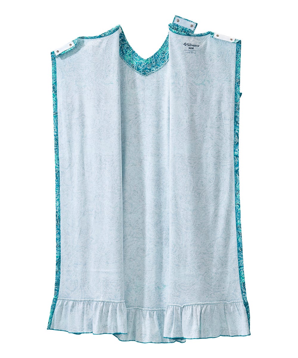 Women's Open Back Ruffle Hospital & Home Care Gown