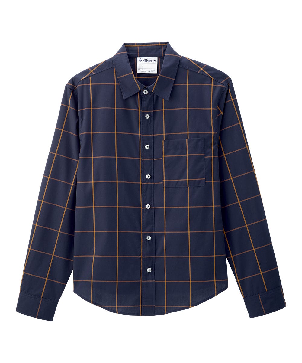 men's dress shirt buttons Men's Navy Blue Dress Shirt (Best Performance Button Down) Extra Trim / 15.5 / m / 32-33