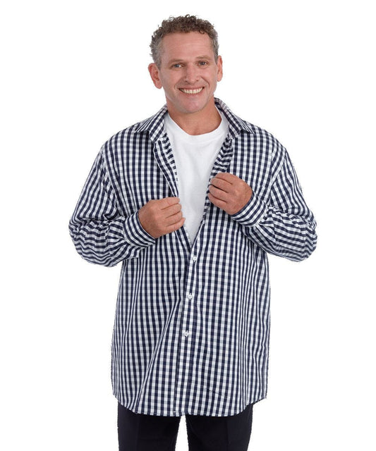 Men's Self Dressing Magnetic Buttons Plaid Dress Shirt - Clearance
