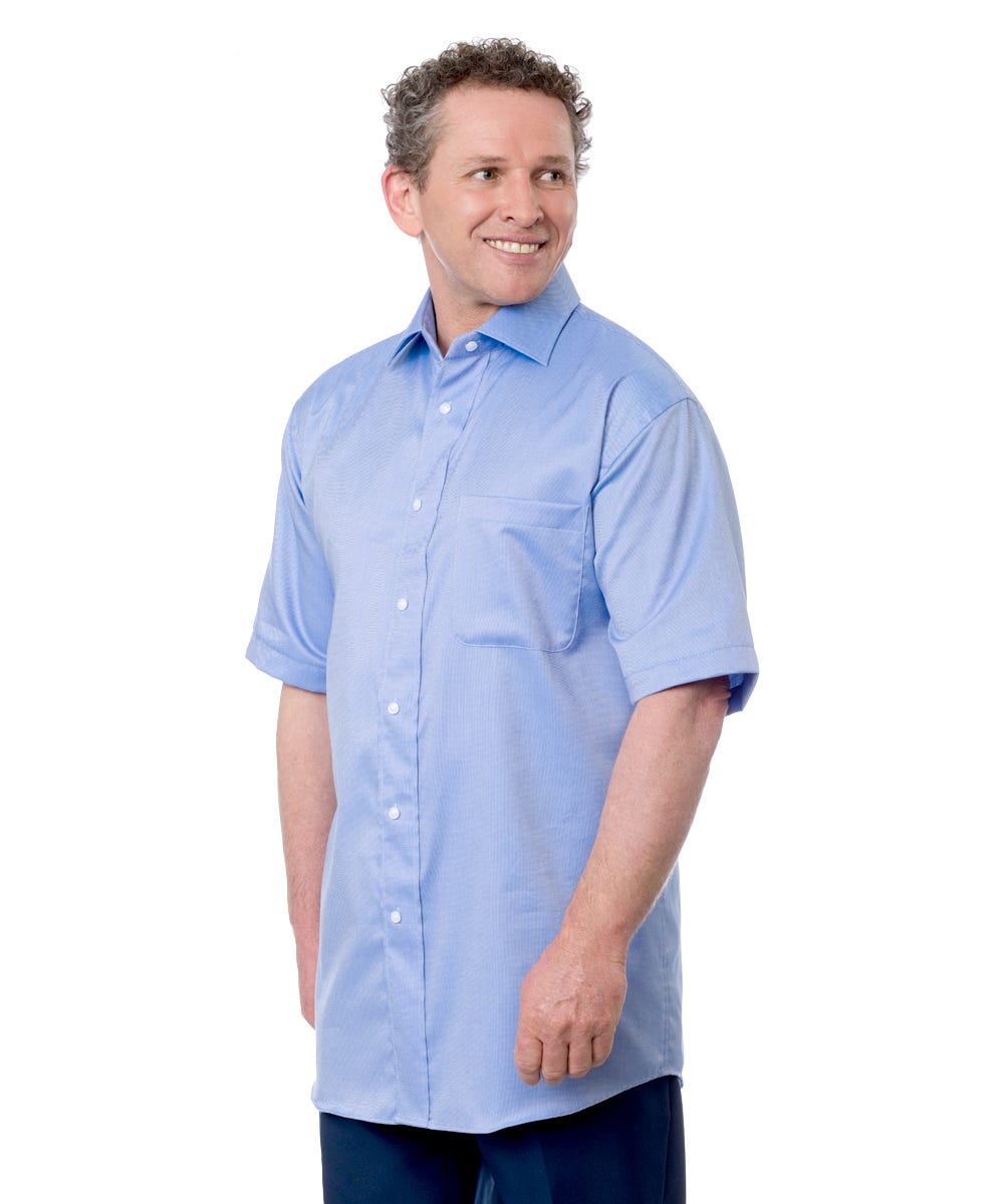 Magnetic Buttons Mens Short Sleeve Shirt
