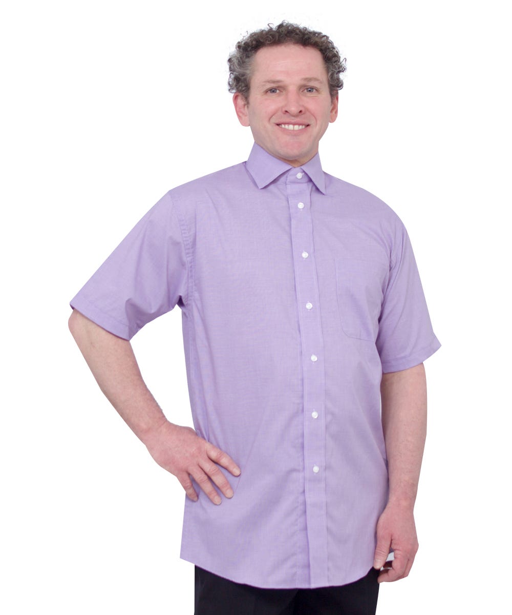 Magnetic Buttons Mens Short Sleeve Shirt
