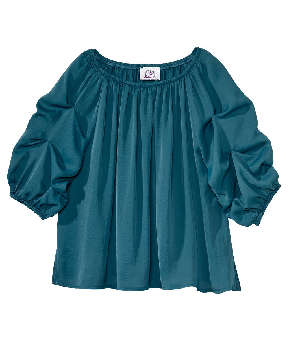 Women's Self Dressing Gathered Flowing Top