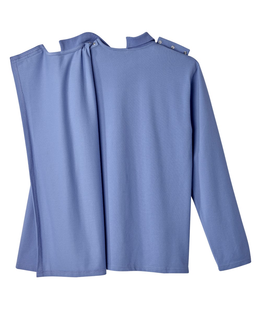 Men's Adaptive Open Back Polo Shirt with Long Sleeves