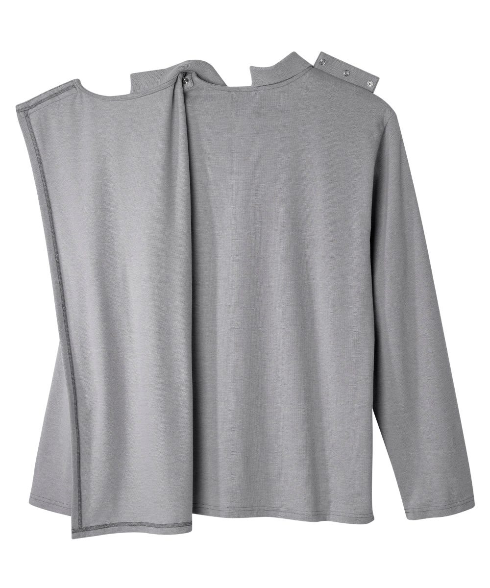 Men's Adaptive Open Back Polo Shirt with Long Sleeves