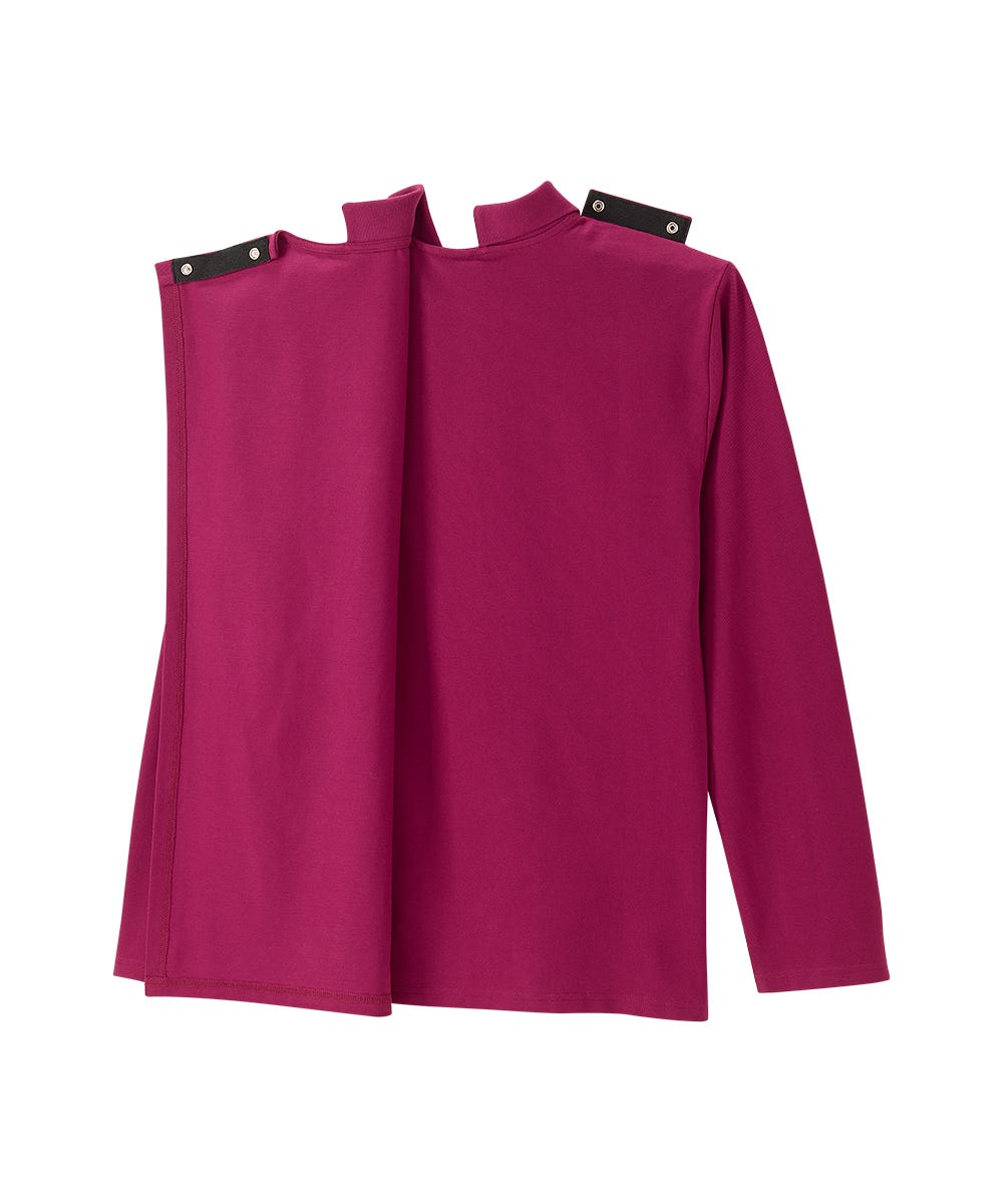 Men's Adaptive Open Back Polo Shirt with Long Sleeves