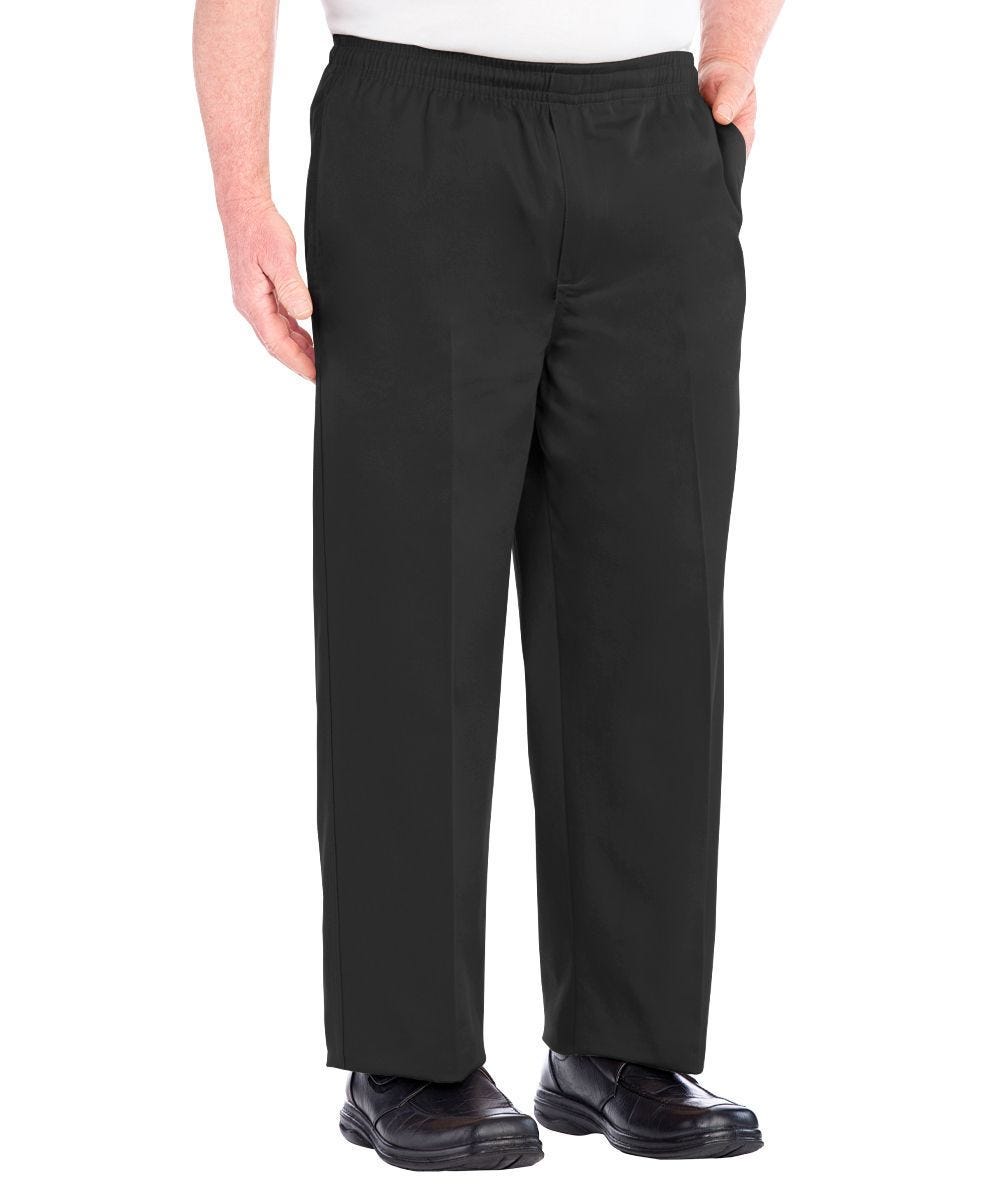 Regular Mens Cotton Elastic Waist Pant Slate Gray Regular Mens Cotton Elastic Waist Pant Slate Gray