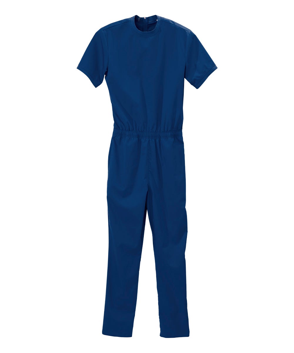 Damesverzorging Alzheimer Kleding Verpleging Jumpsuit Pyjama met rits op rug en been, Donkerblauw, XS