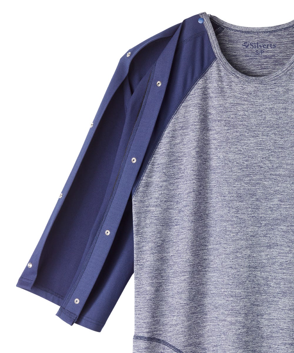 Silvert's Adaptive Men's Open Back Henley Nightgown - Easy Dressing For Seniors & Limited Mobility