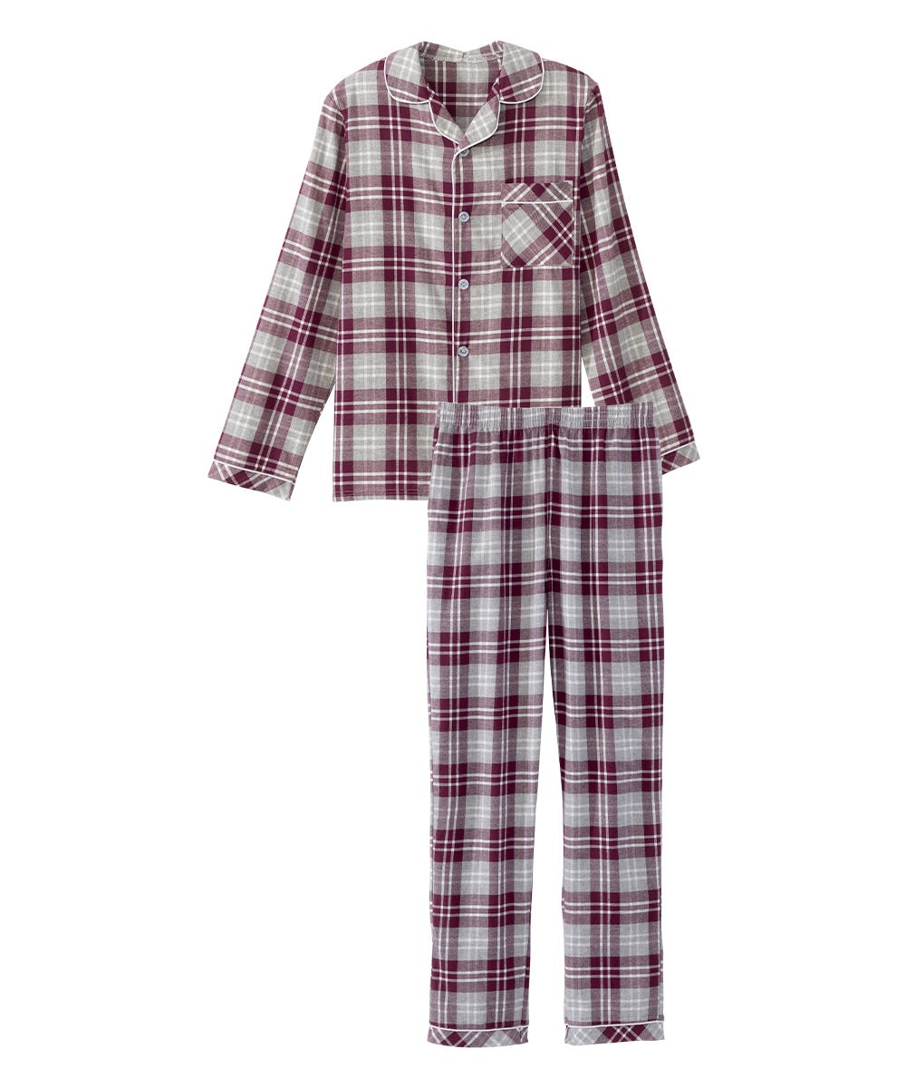 Men's Open Back Top & Pull-On Pant Flannel Pajama Set