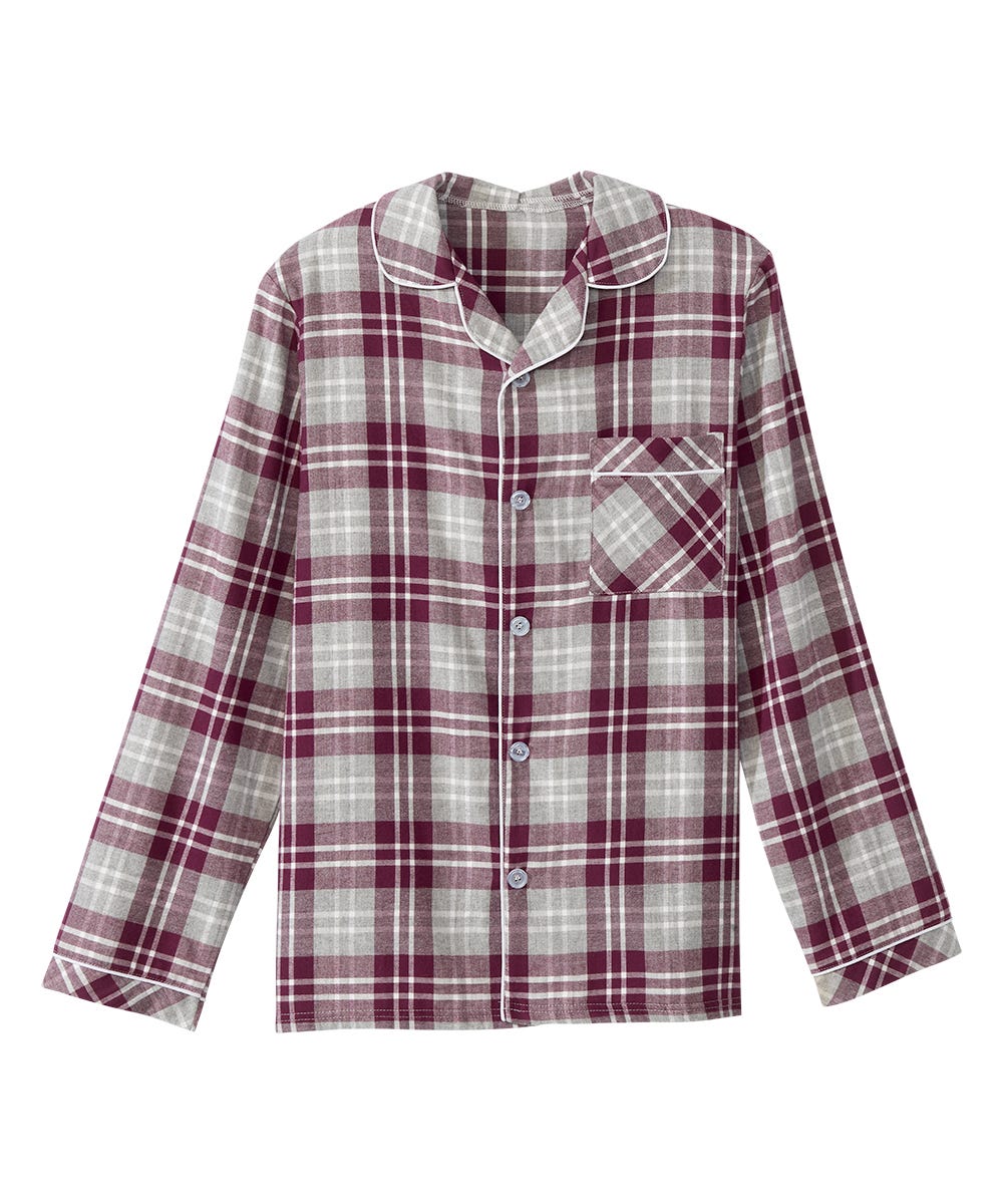 Men's Open Back Top & Pull-On Pant Flannel Pajama Set