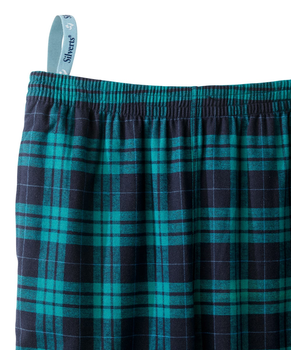 Men's Open Back Top & Pull-On Pant Flannel Pajama Set