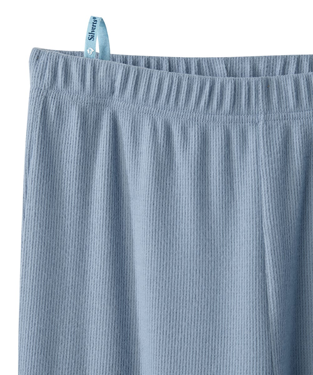 Women's Open Back Top & Pull-On Pant Waffle Knit Pajama Set