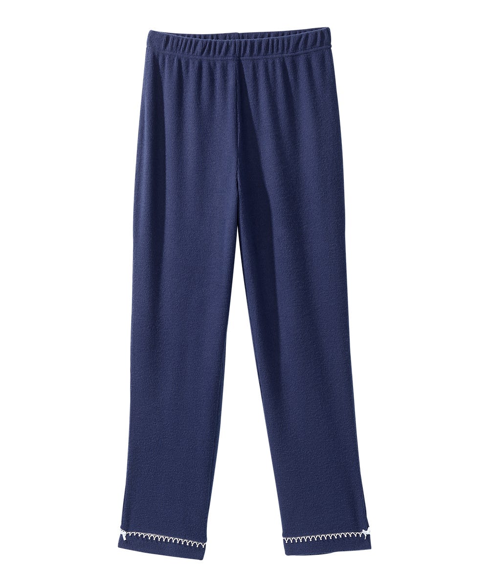 Women's Open Back Top & Pull-On Pant Waffle Knit Pajama Set