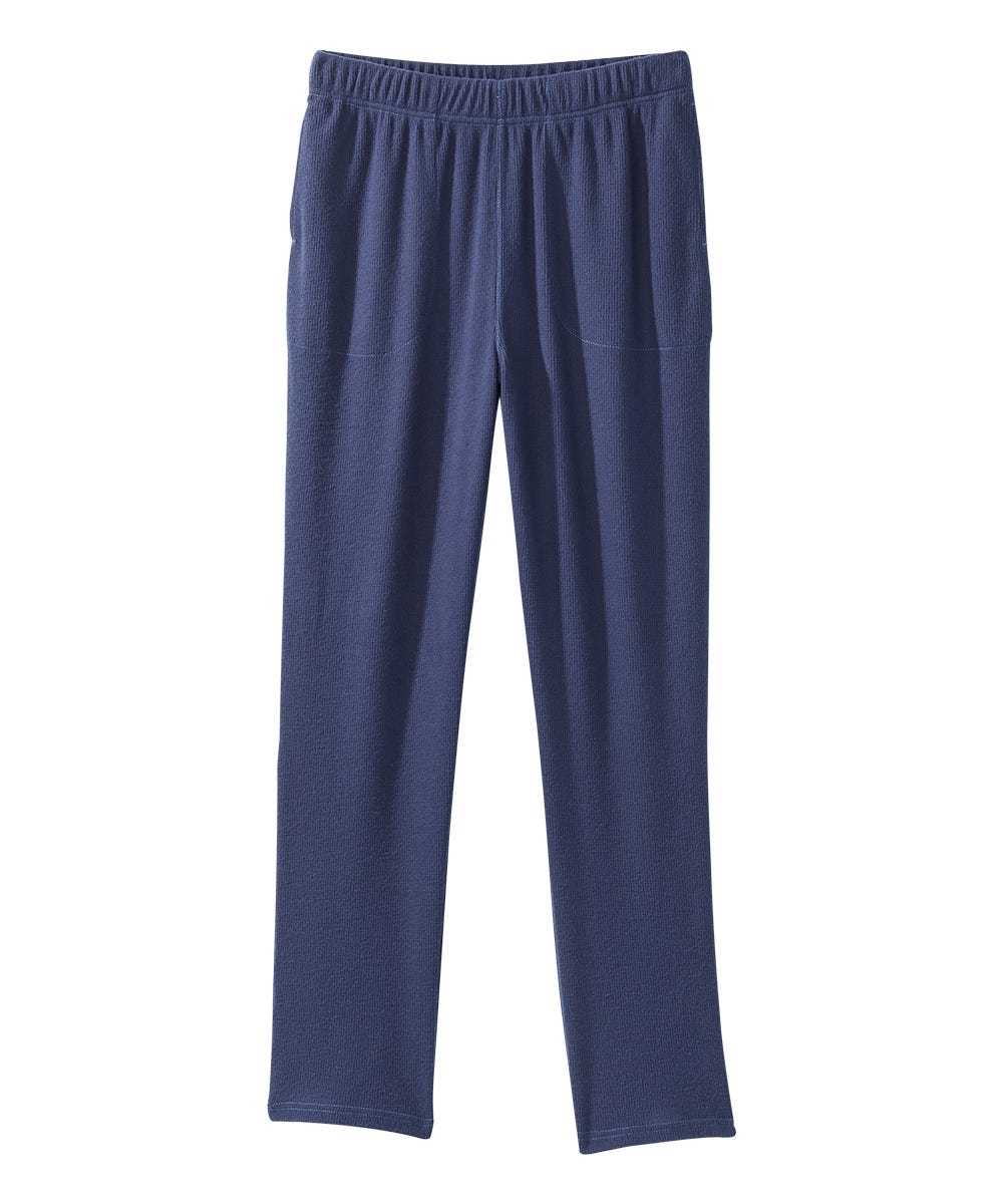 Men's Open Back Top & Pull-on Pant Waffle Knit Pajama Set