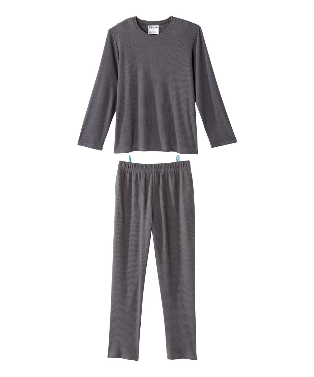 Men's Open Back Top & Pull-on Pant Waffle Knit Pajama Set