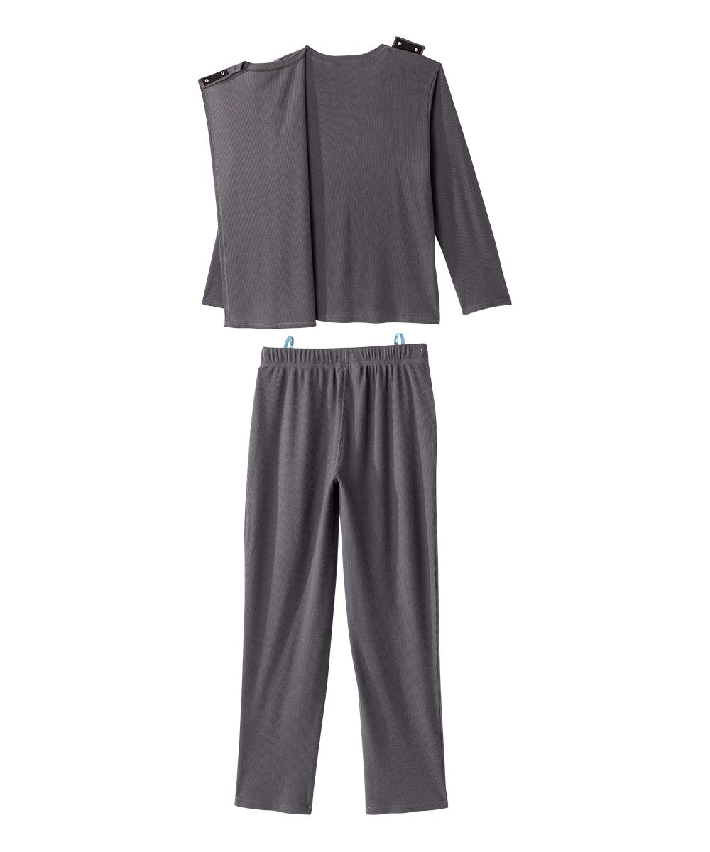 Men's Open Back Top & Pull-on Pant Waffle Knit Pajama Set