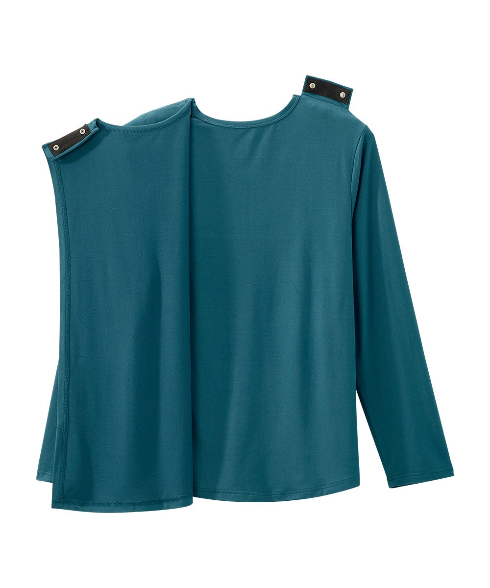 Women's Open Back 3-Button Front Embroidery Top