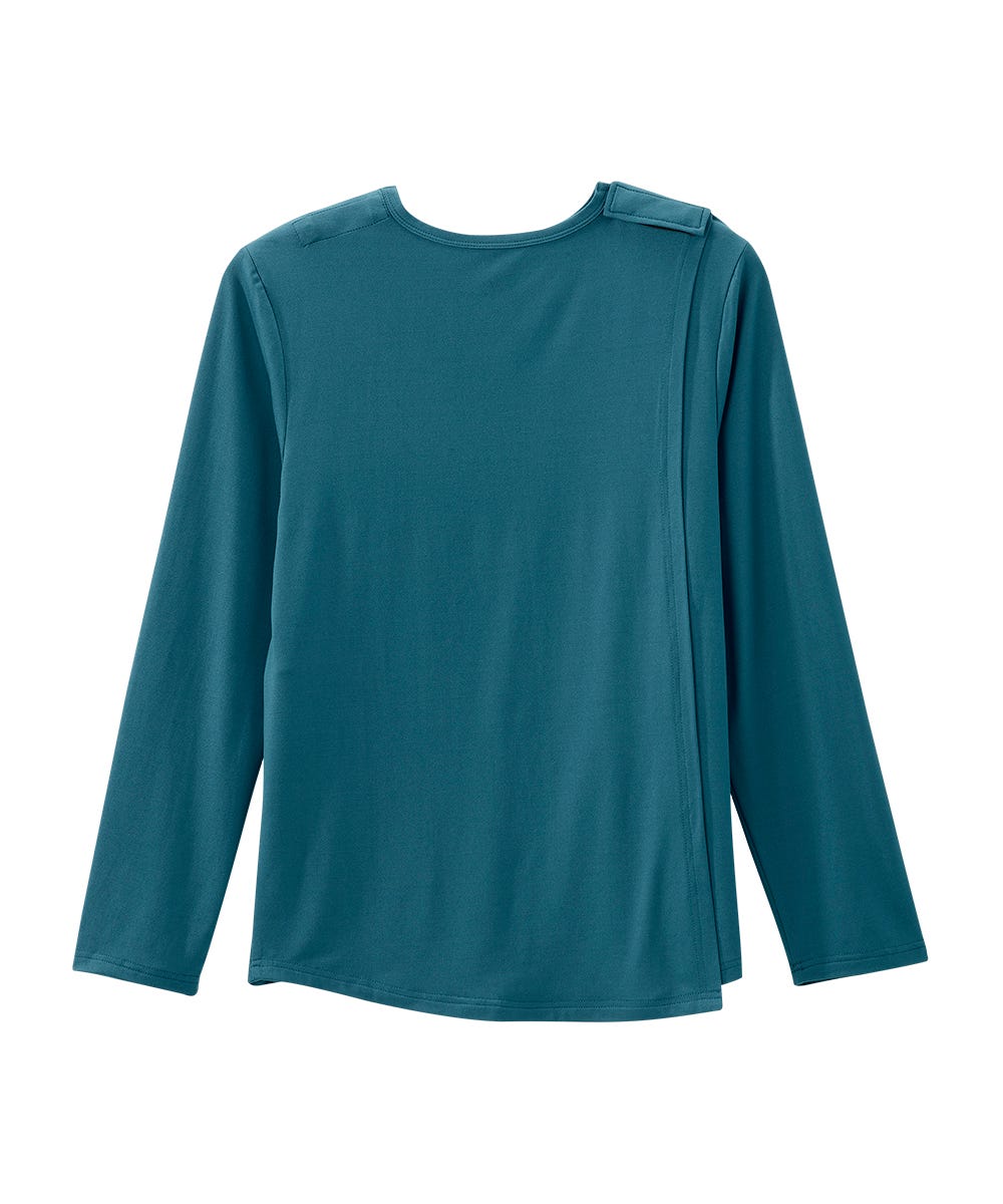Women's Open Back 3-Button Front Embroidery Top