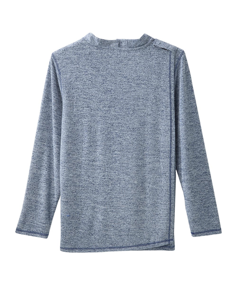 Men's Open Back Long Sleeve Henley Shirt