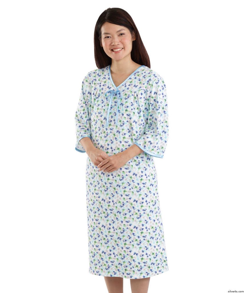 Nursing Home Apparel: women's open back nightgown