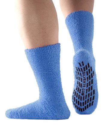 Best Gripper Hospital Socks Men & Women - Slipper Socks Blue