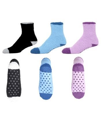 Women's Skid Resistant Slipper Grip Socks (3-Pack)