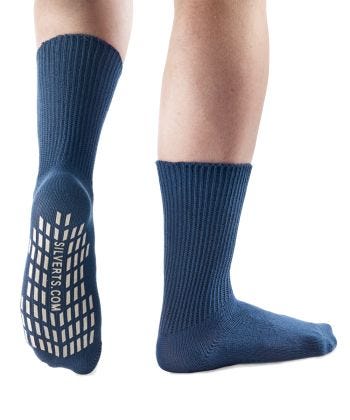 Women's / Men's Non Slip Resistant Grip Socks Navy
