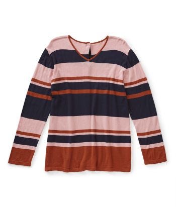 Women's Open Back Striped Sweater