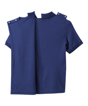  Chemise polo à manches courts avec ouverture au dos pour hommes 