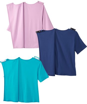 Pack de chemises a dos ouvert en coton mélangé pour femme - 3 styles 